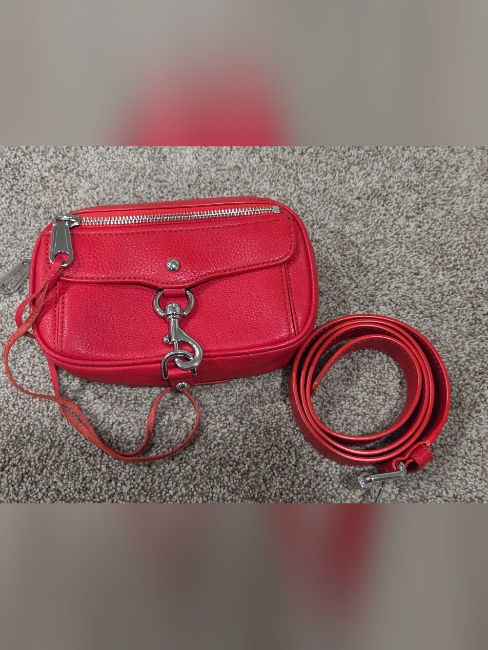 Rebecca Minkoff Blythe belt bag In Vibrant Red Leather - Picture 3 of 5